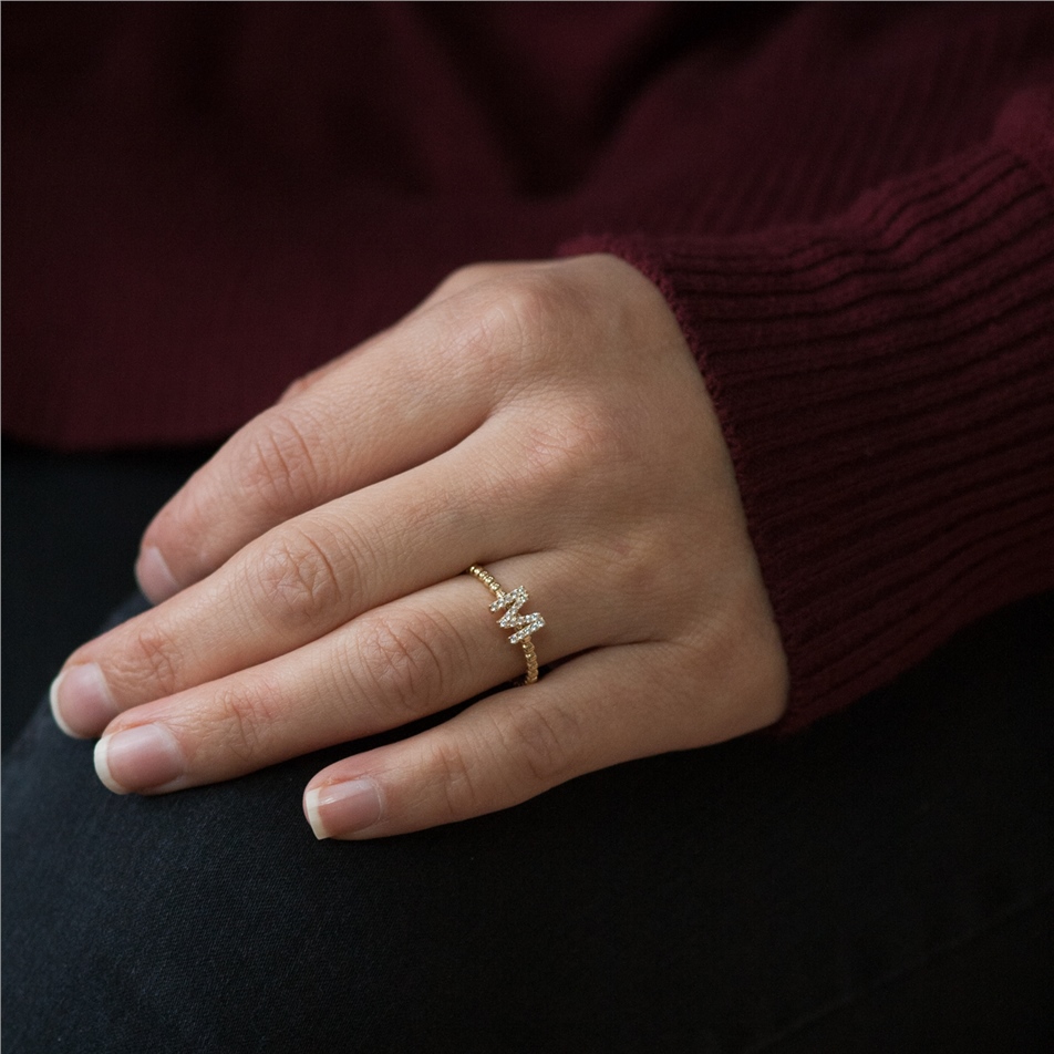 Solid Gold Letter Ring