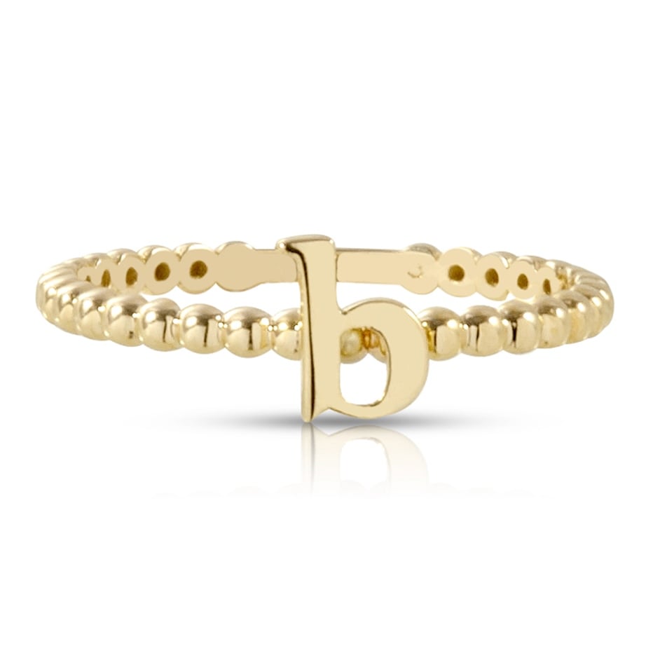 Solid Gold Letter Ring