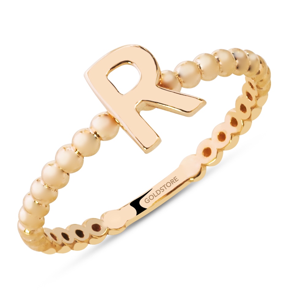 Solid Gold Letter Ring