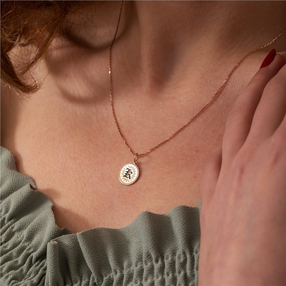 Solid Gold Hawaiian Disc Pendant