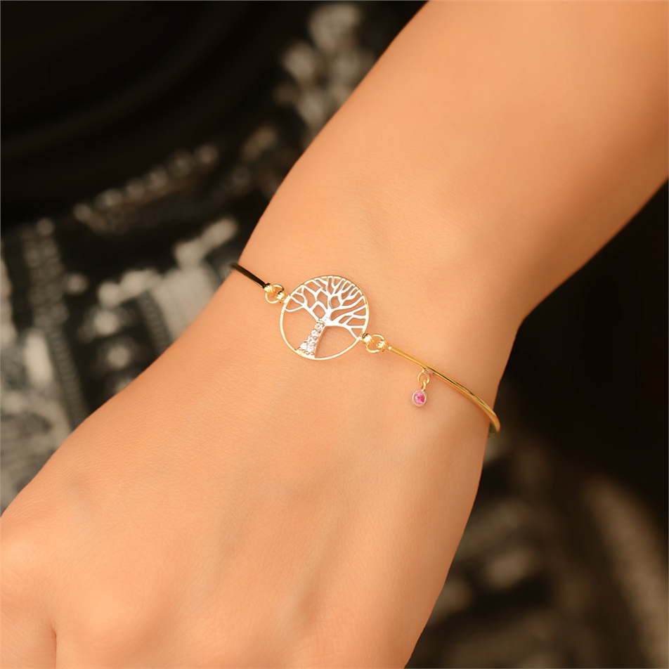 Solid Gold Family Tree Bracelet