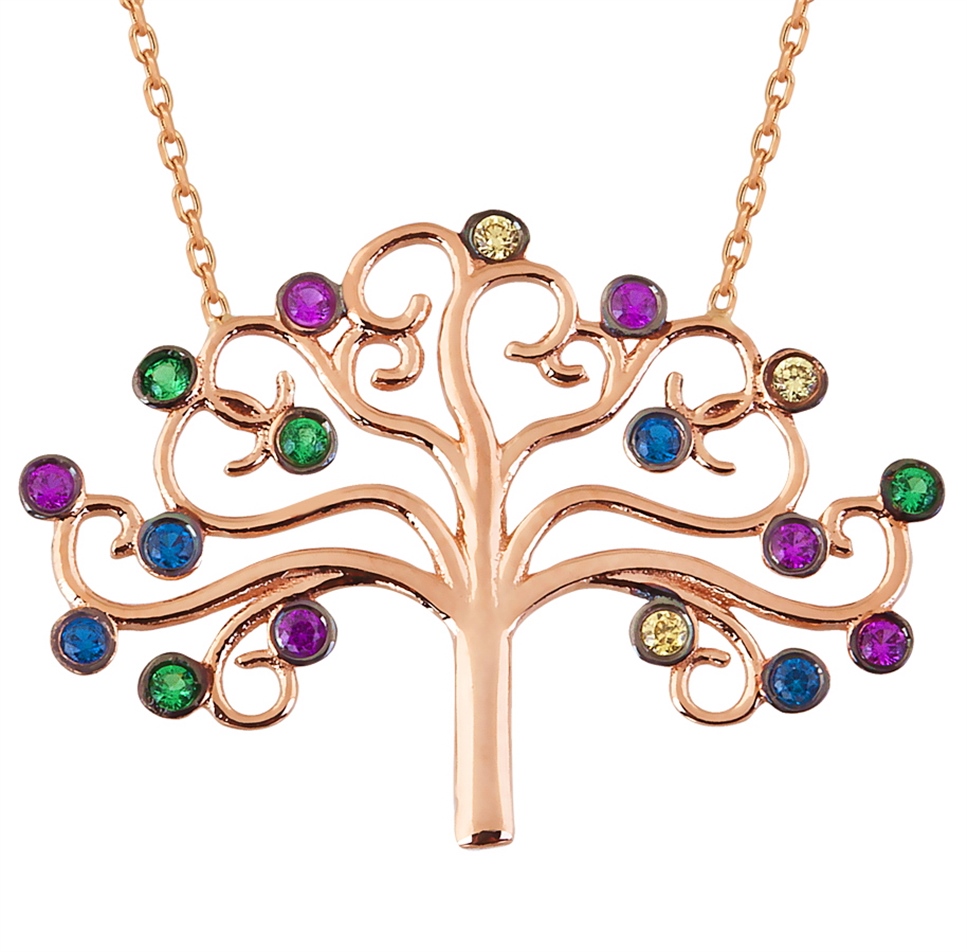 Solid Gold Family Tree Necklace