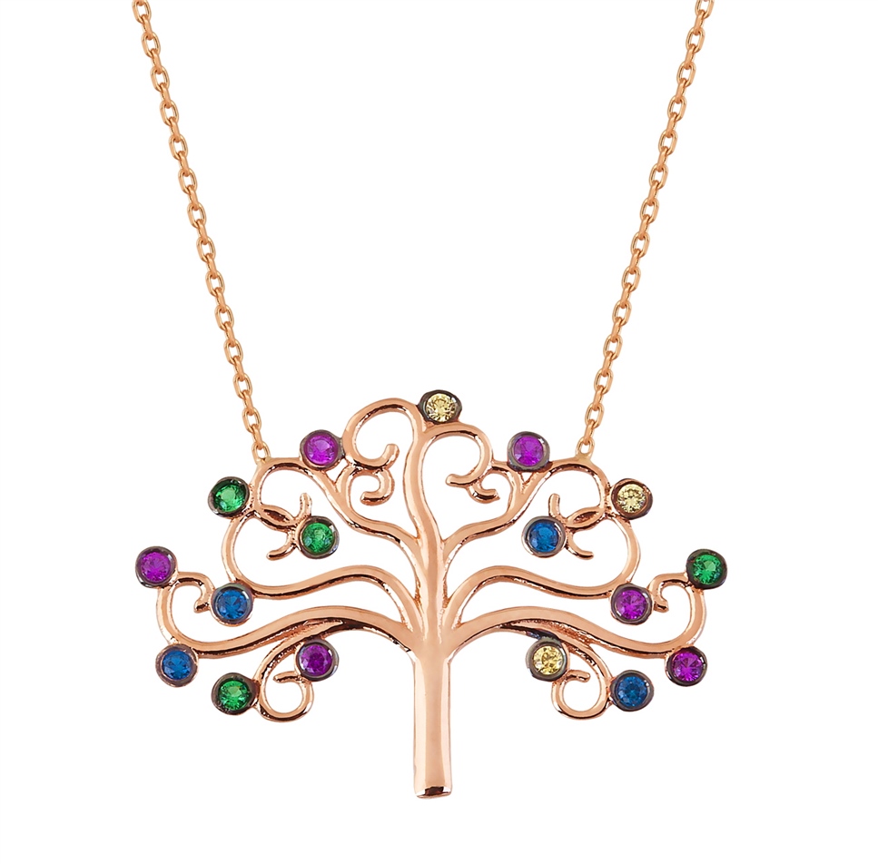 Solid Gold Family Tree Necklace