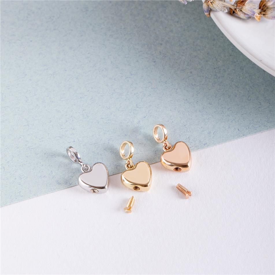 Solid Gold Heart Urn Charm