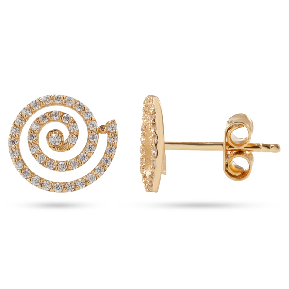 Solid Gold Sprial Earring