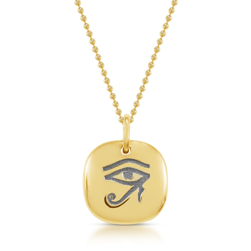 Solid Gold Button Necklace