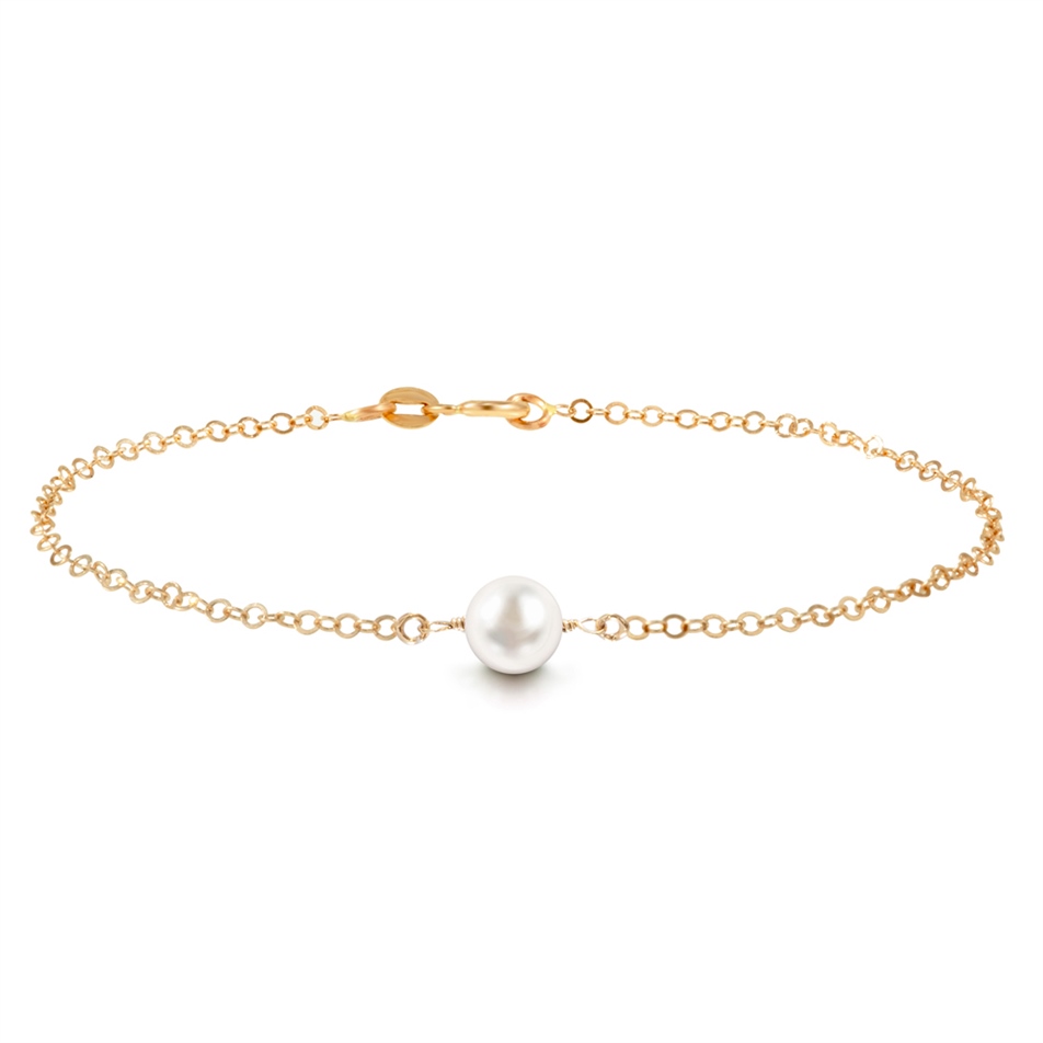 Solid Gold Classic Pearl Bracelet