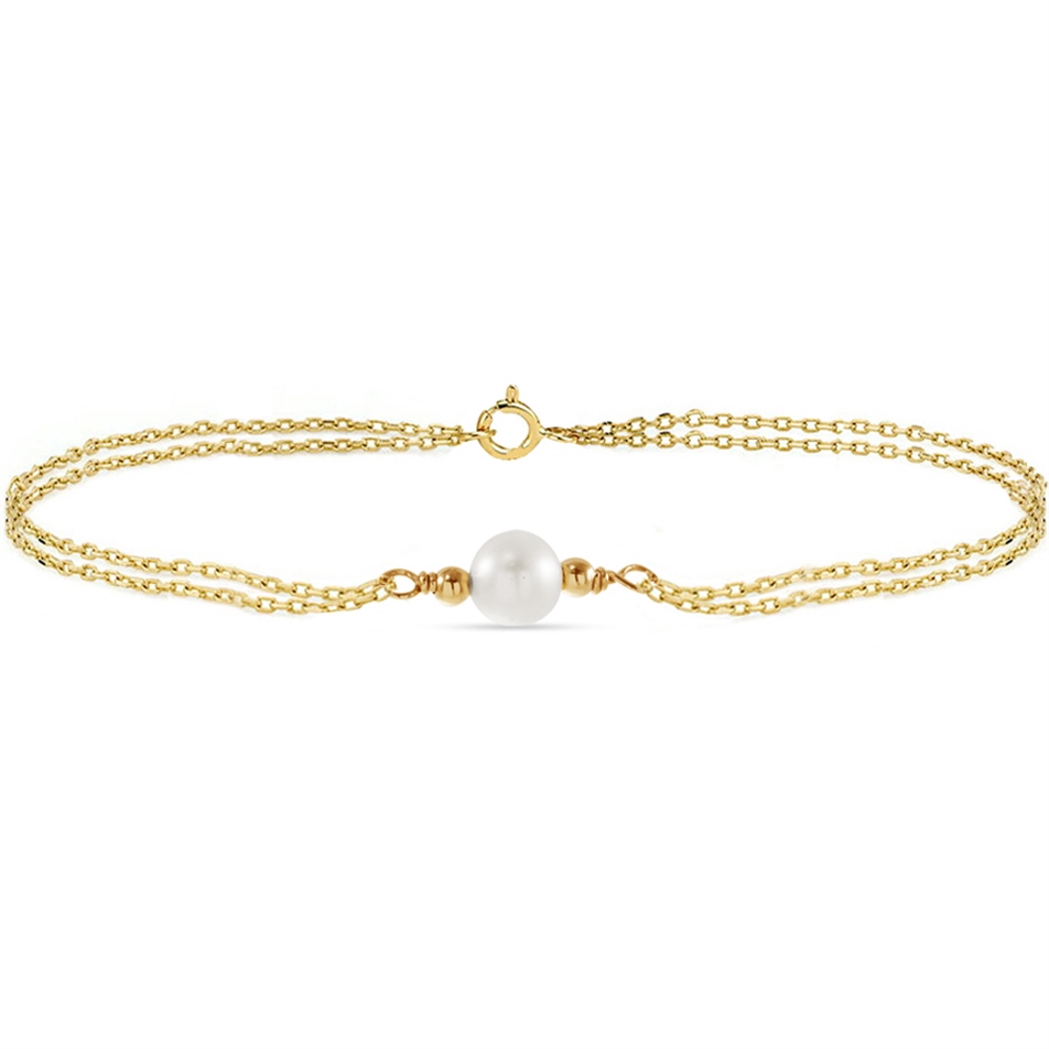 Solid Gold Classic Pearl Bracelet