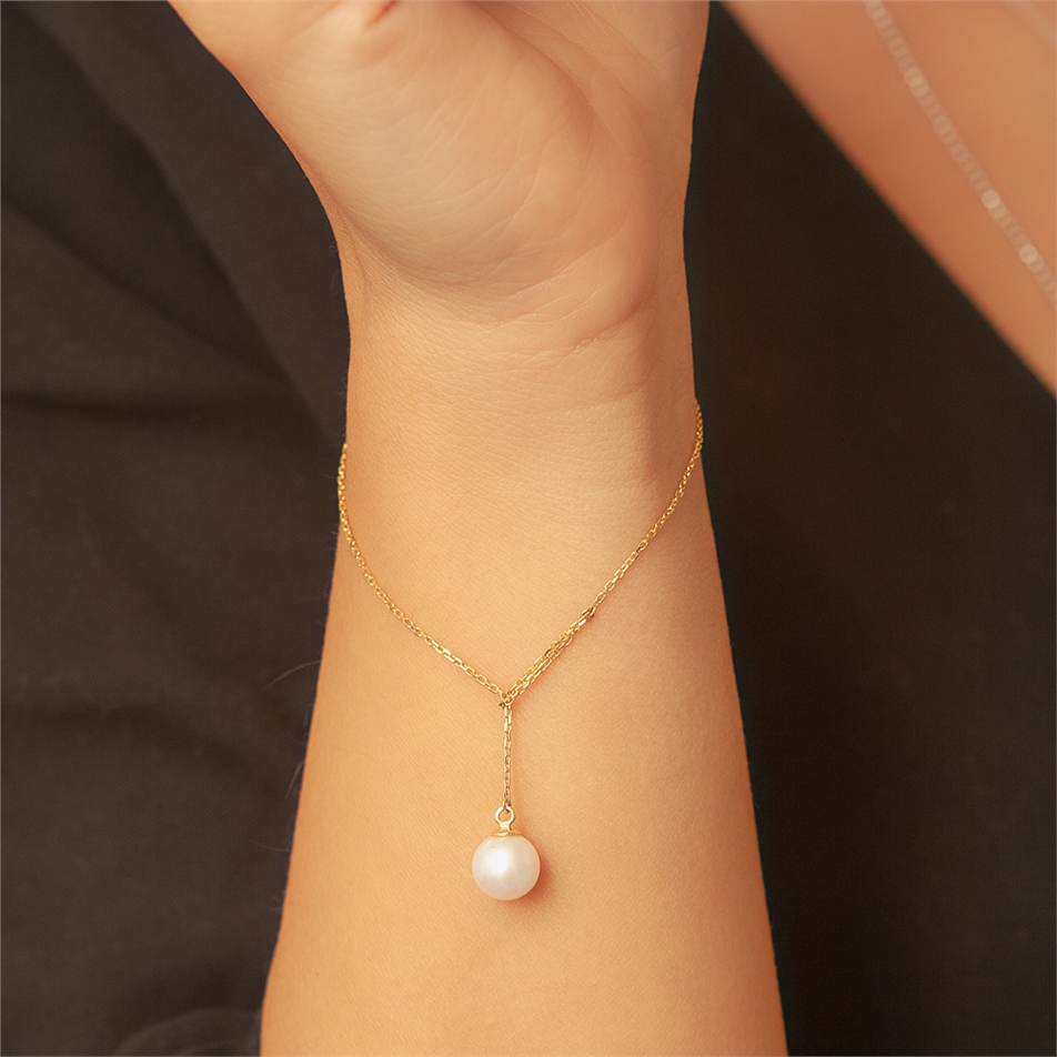 Solid Gold Pearl Bracelet