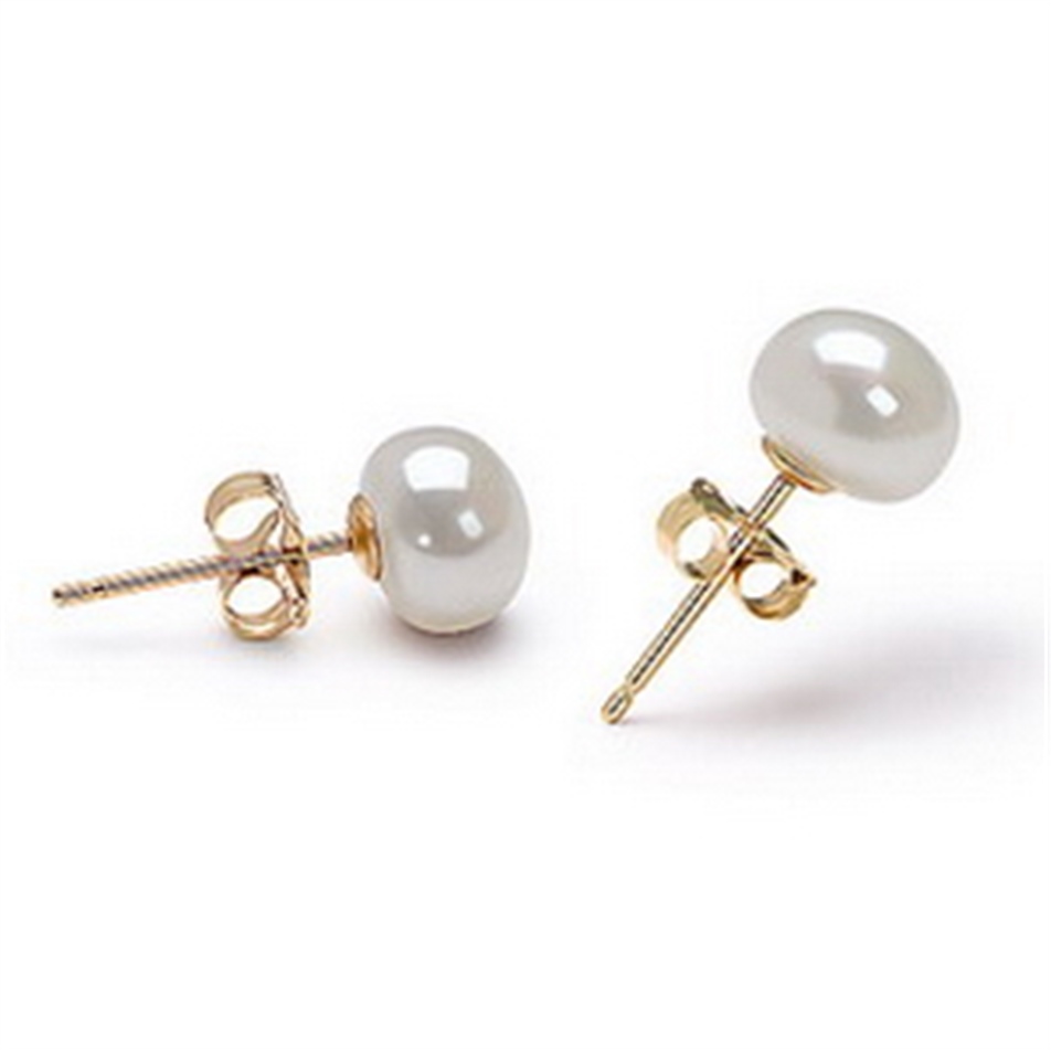 Solid Gold Pearl Earring