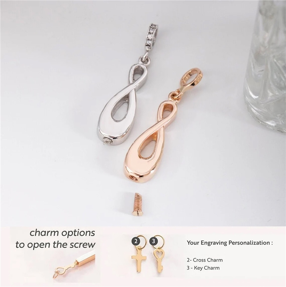 Solid Gold Infinity Urn Necklace