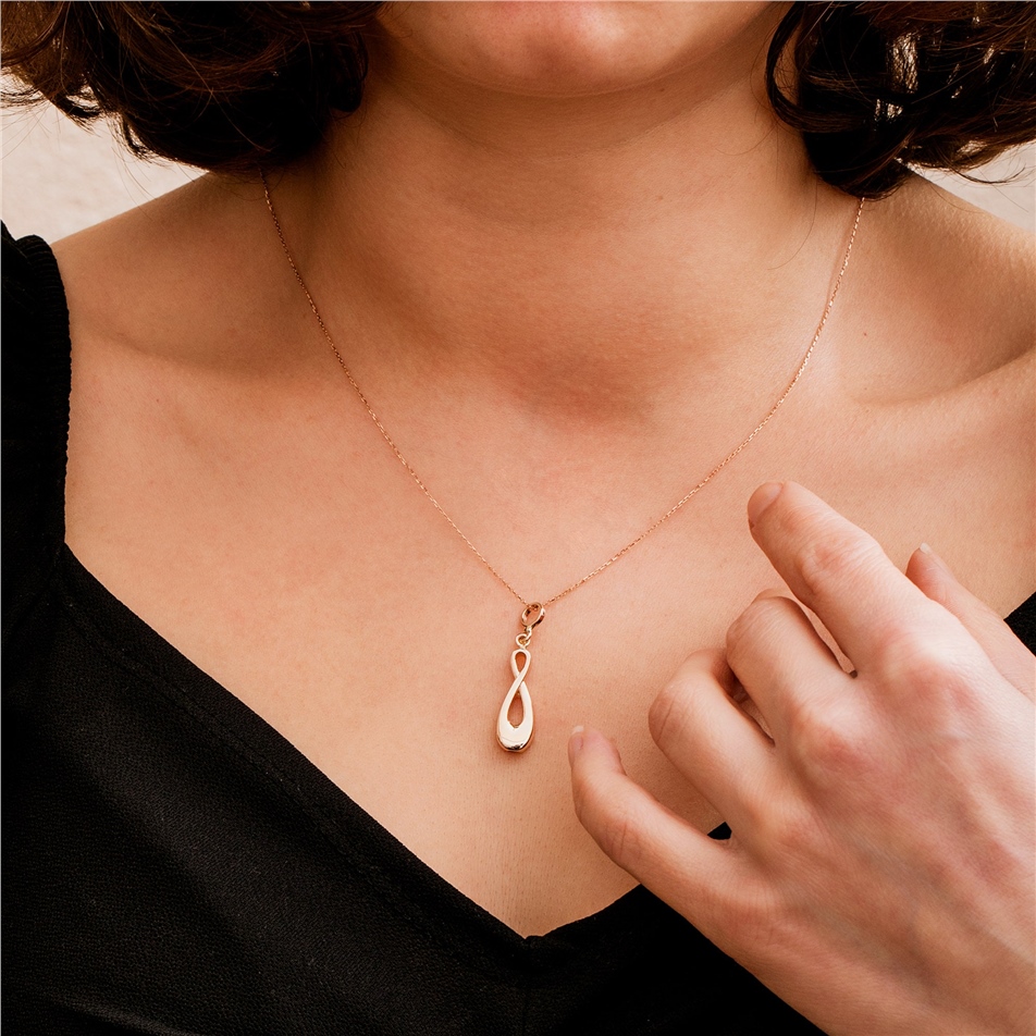 Solid Gold Infinity Urn Necklace