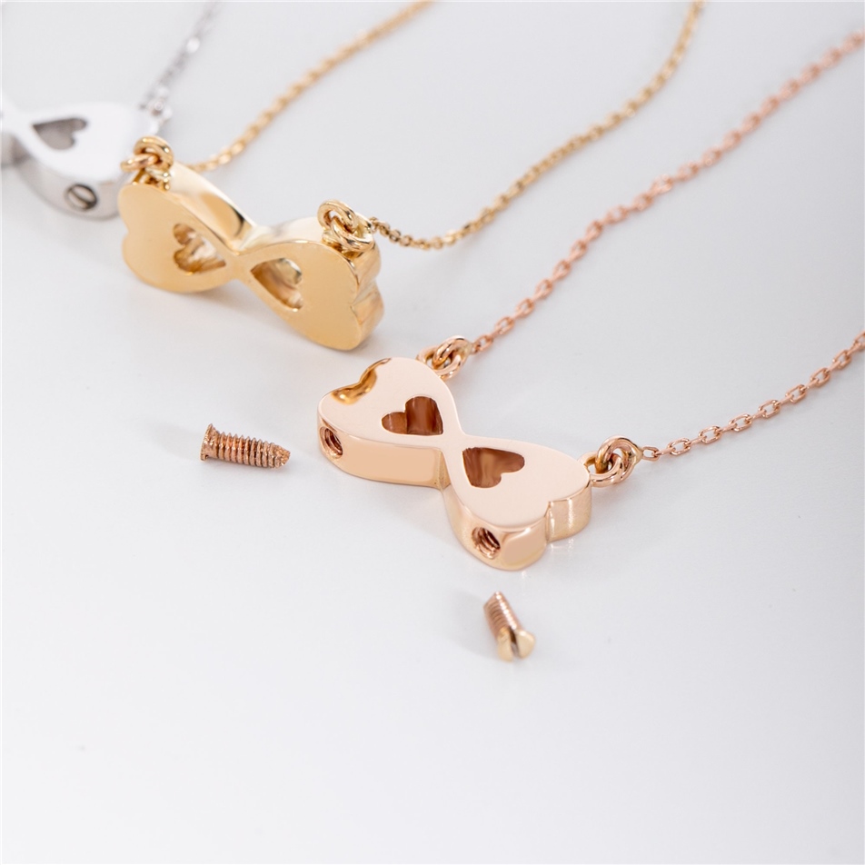 Solid Gold Infinity Double Urn Necklace