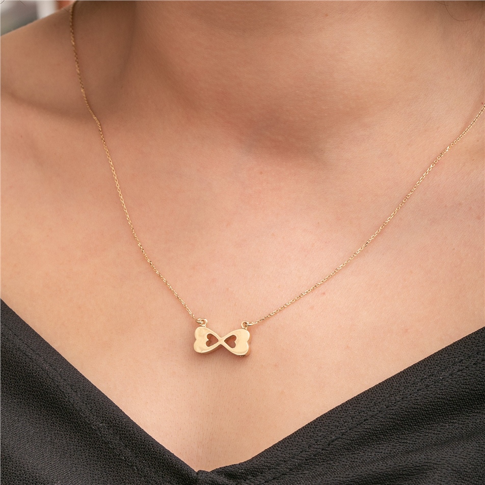 Solid Gold Infinity Double Urn Necklace