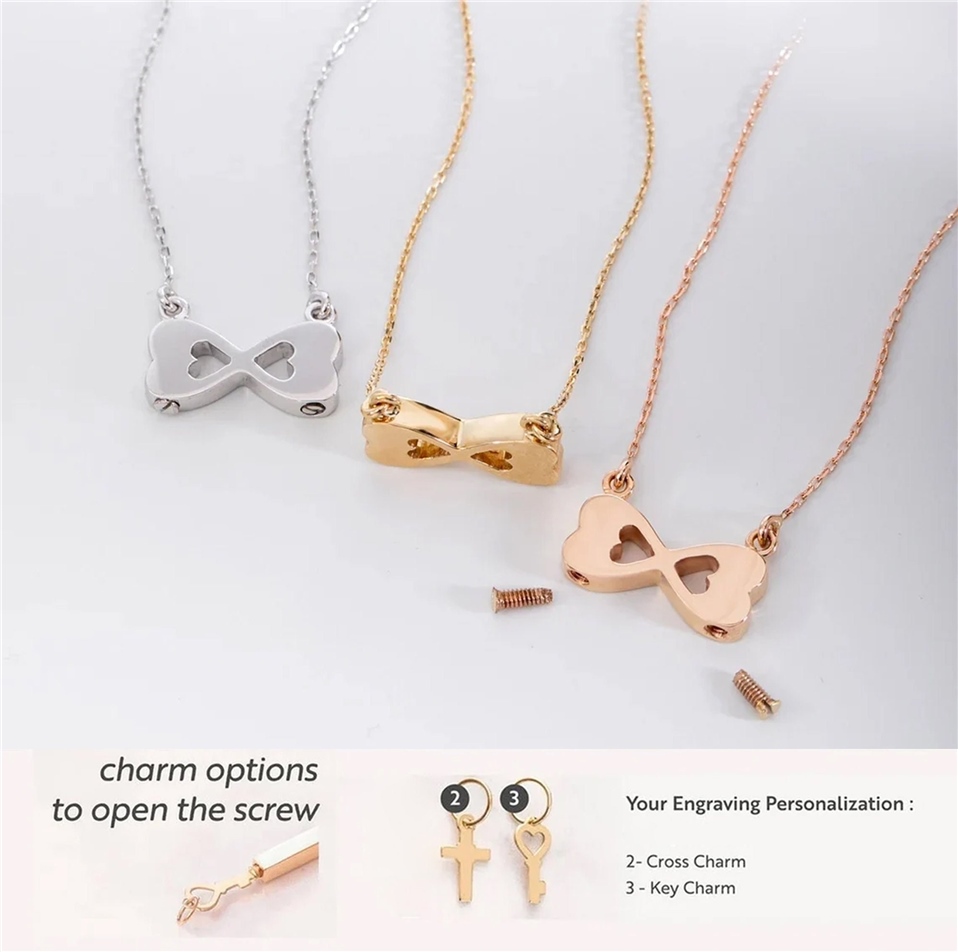 Solid Gold Infinity Double Urn Necklace