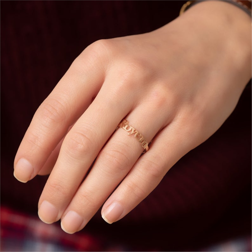 Solid Gold Name Ring