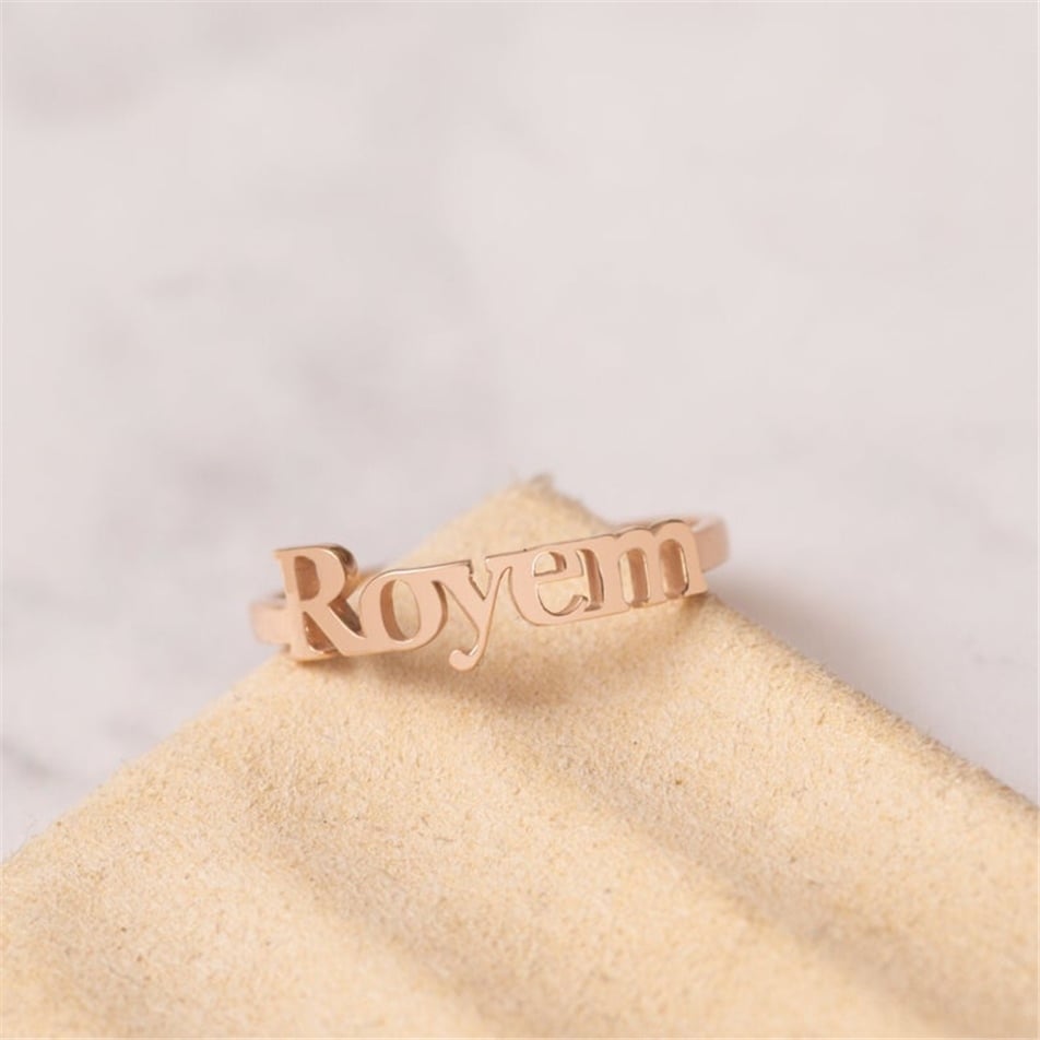 Solid Gold Name Ring