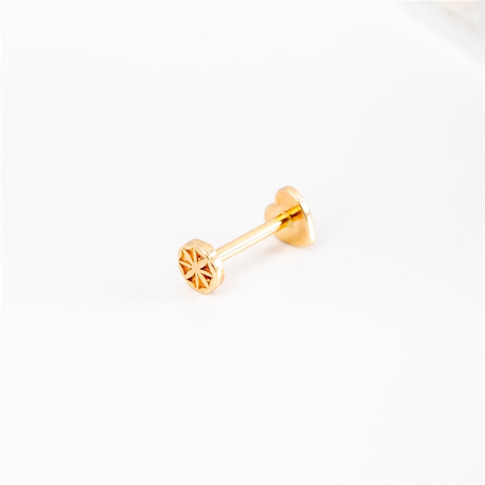 Solid Gold Heart Tragus Earring