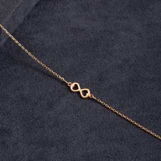 Solid Gold Heart Infinity Bracelet