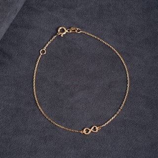 Solid Gold Heart Infinity Bracelet