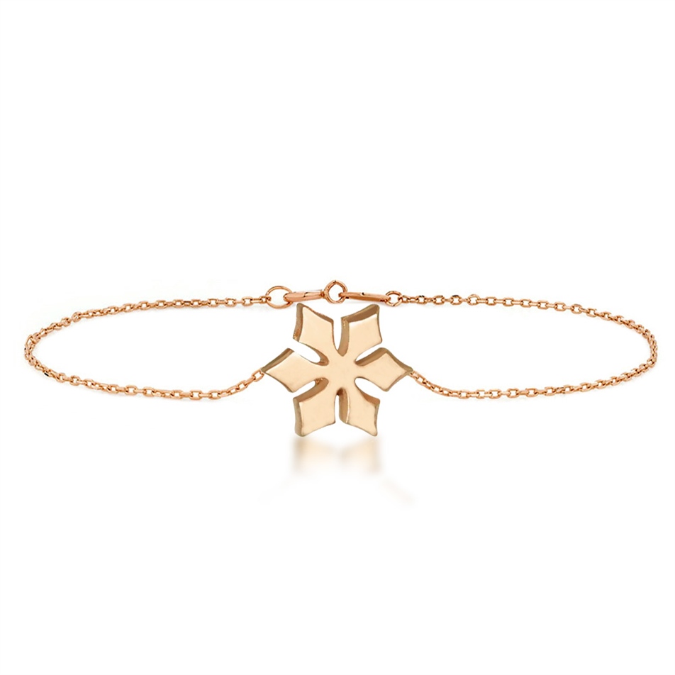 Solid Gold Snowflake Bracelet