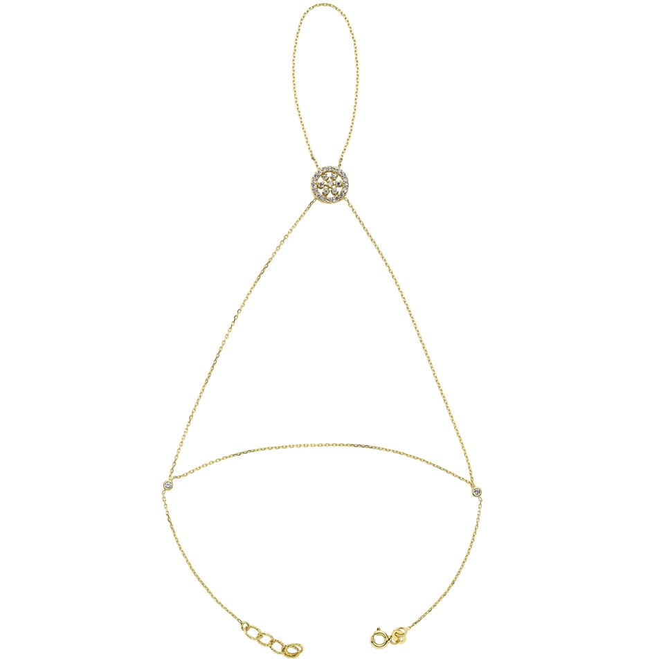Solid Gold Snowflake Ring Bracelet