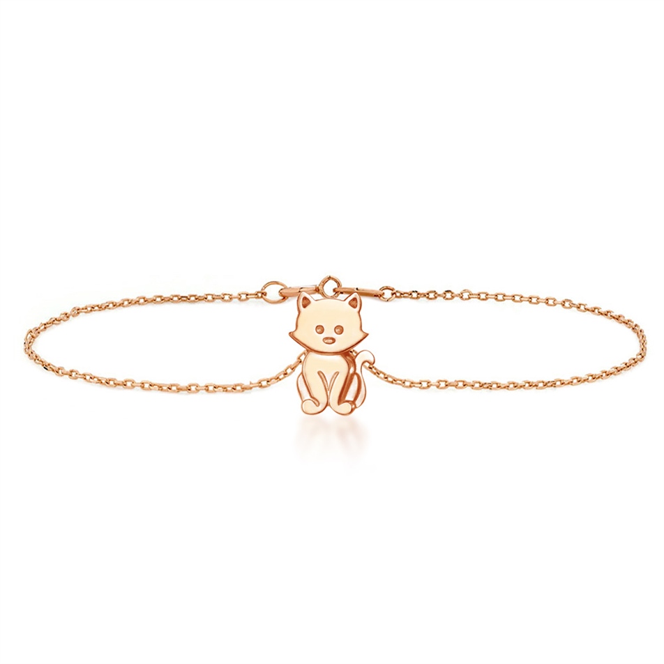 Solid Gold Cat Bracelet