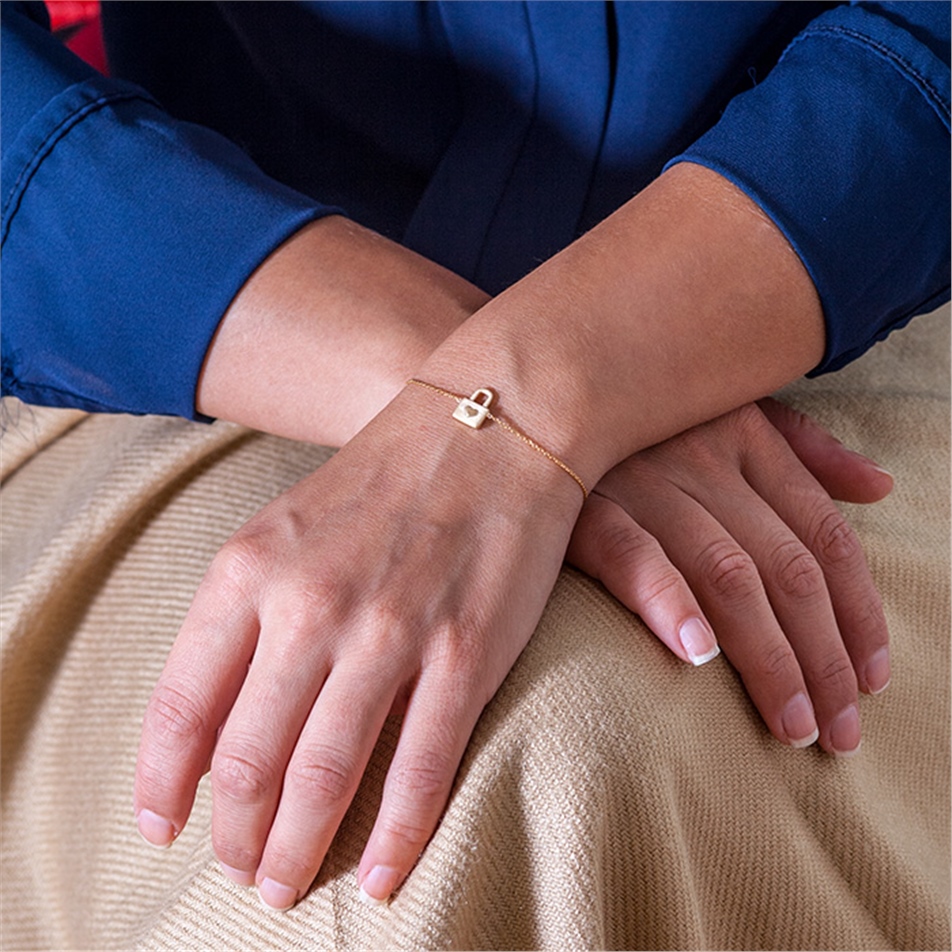 Solid Gold Lock Bracelet