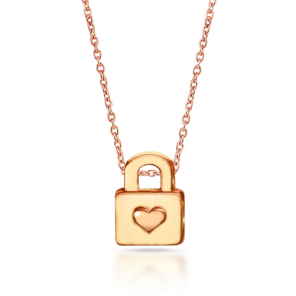 Solid Gold Lock Necklace