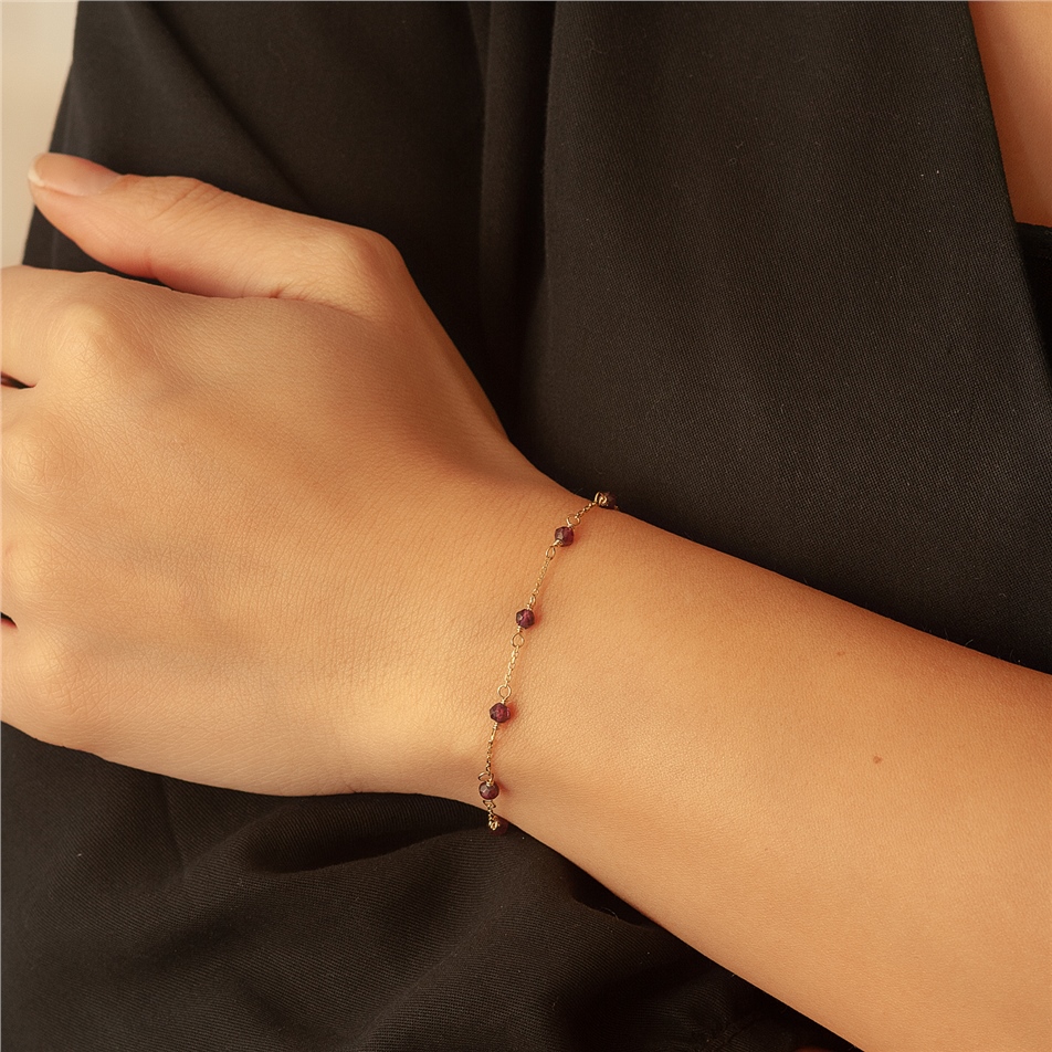 Solid Gold CZ Stone Bracelet