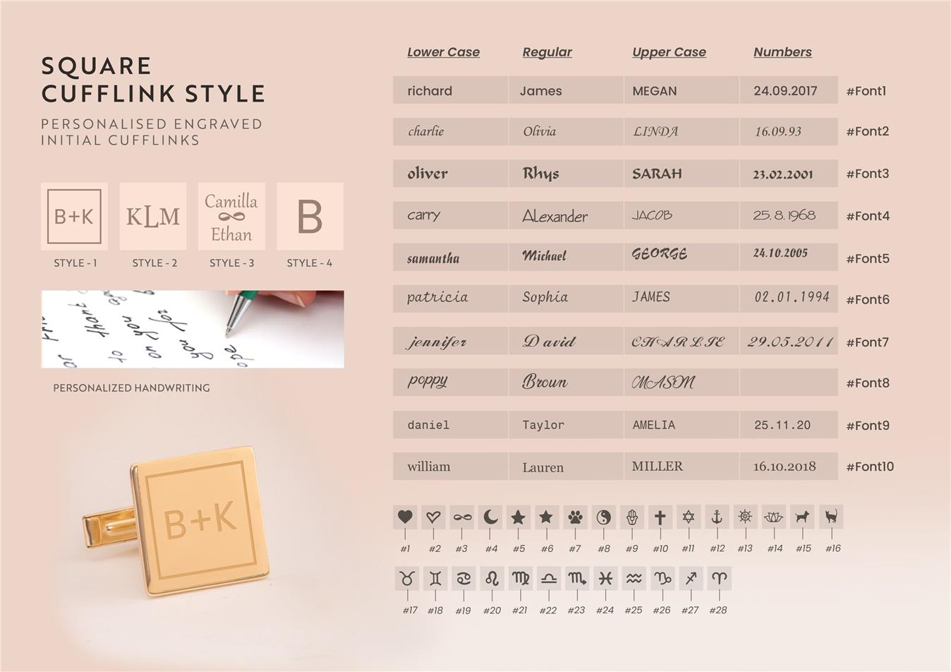 Square Personalized Cufflinks