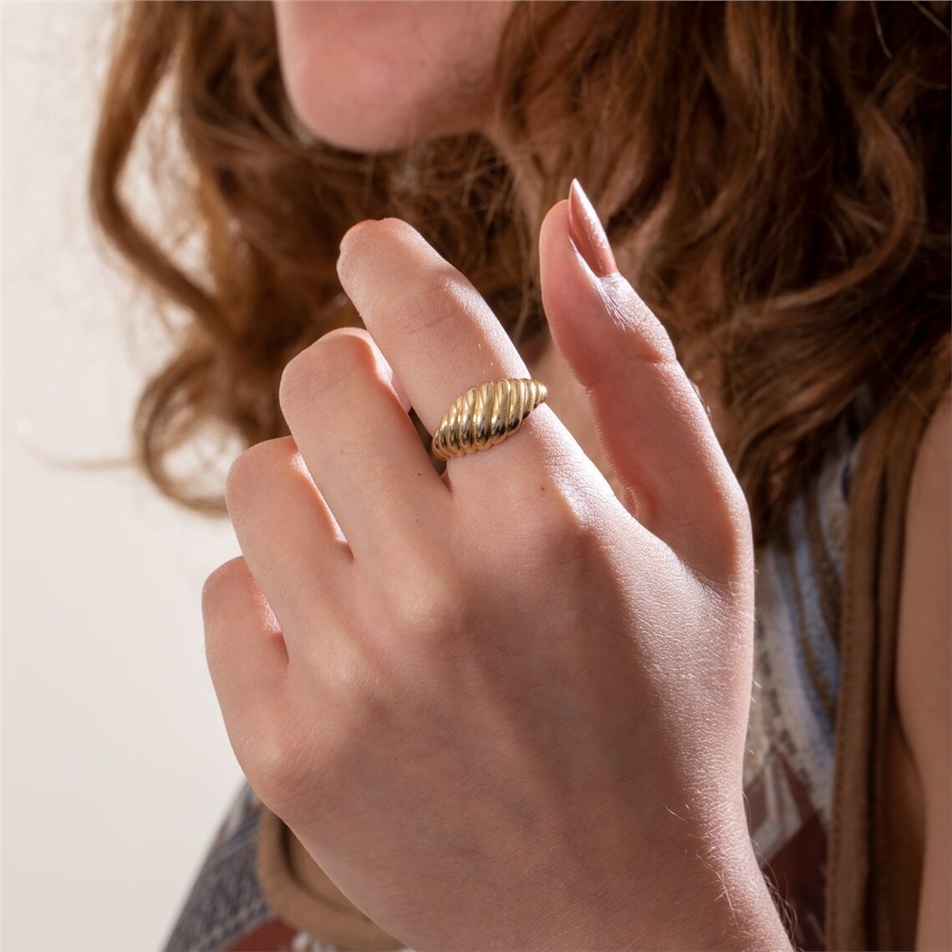Solid Gold Croissant Ring