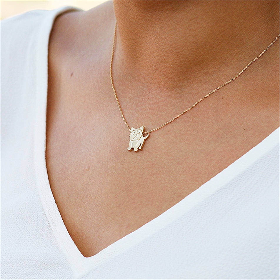 Solid Gold Dog Necklace