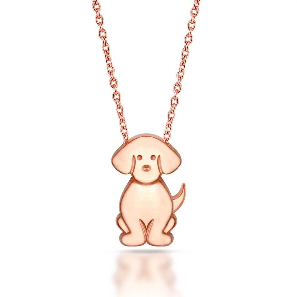 Solid Gold Dog Necklace