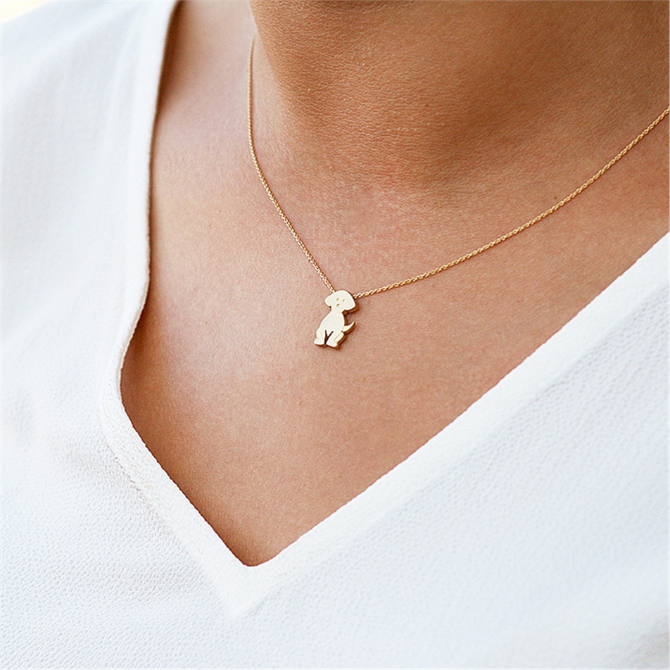 Solid Gold Dog Necklace