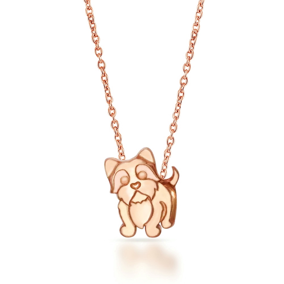 Solid Gold Dog Necklace