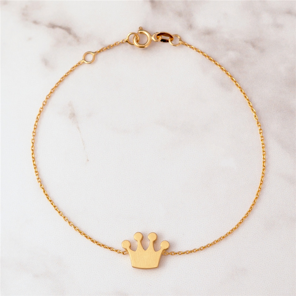 Solid Gold Crown Bracelet