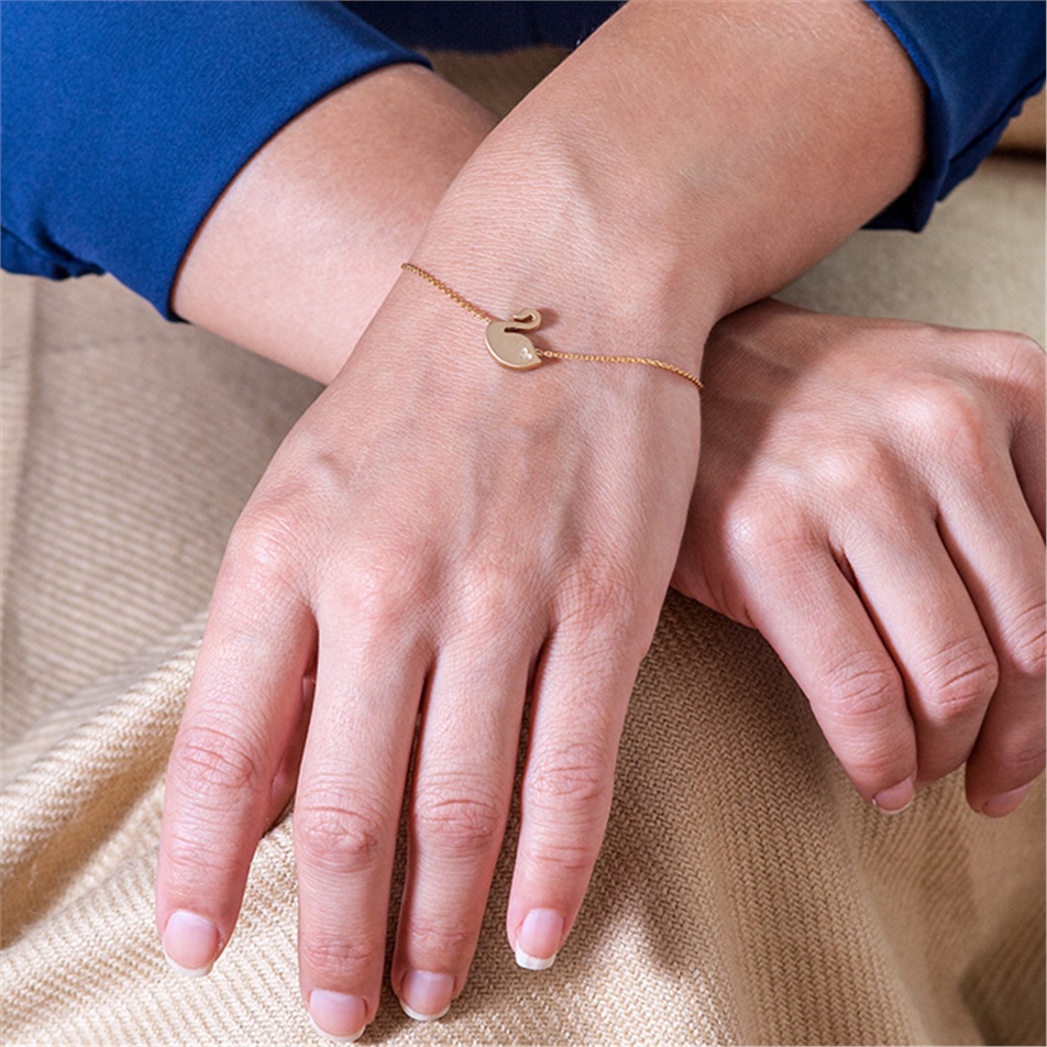 Solid Gold Swan Bracelet