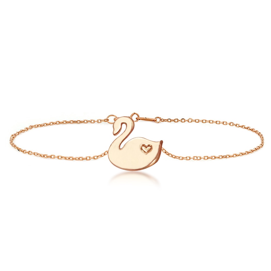 Solid Gold Swan Bracelet