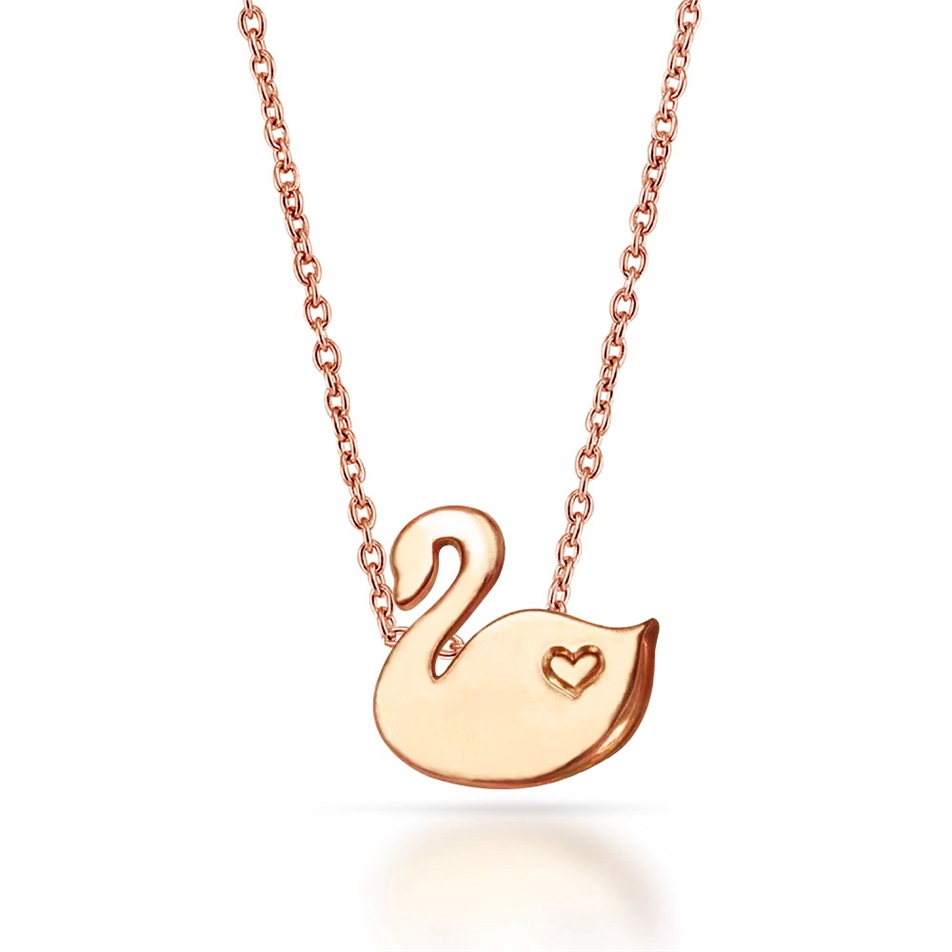 Solid Gold Swan Necklace