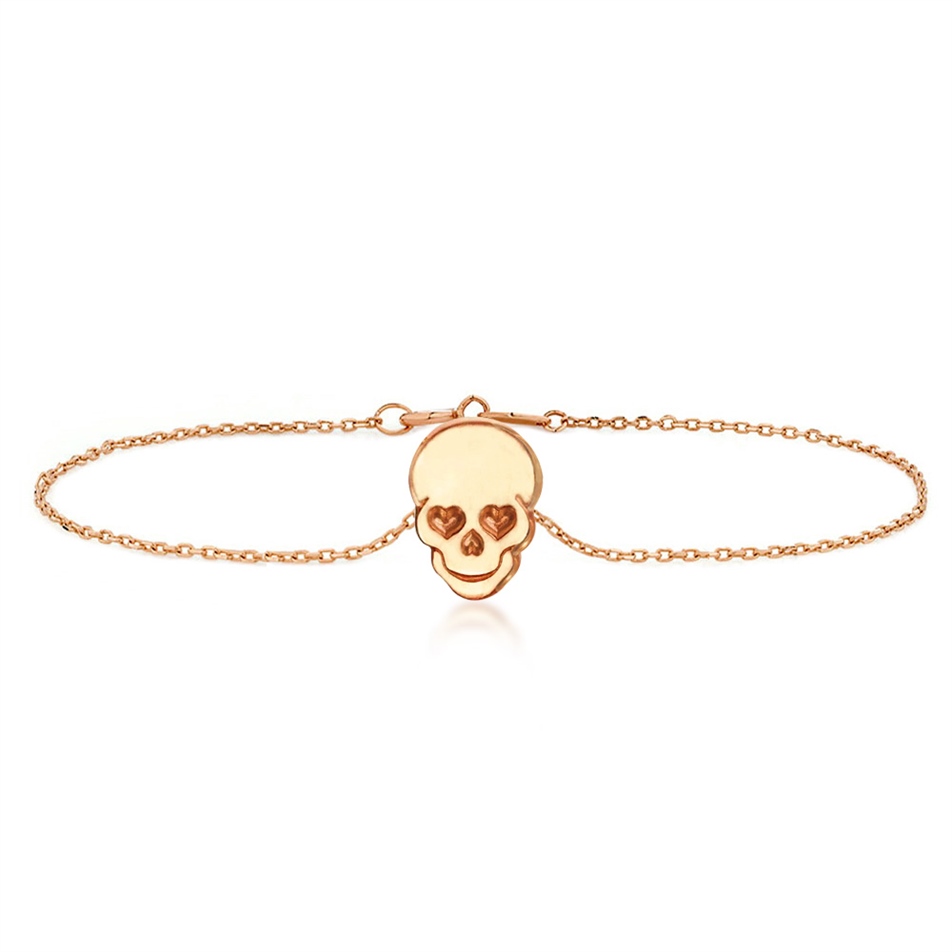 Solid Gold Skull Bracelet