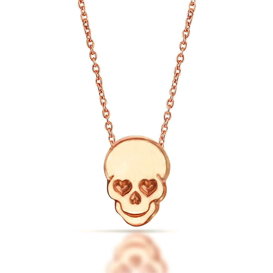 Solid Gold Skull Necklace