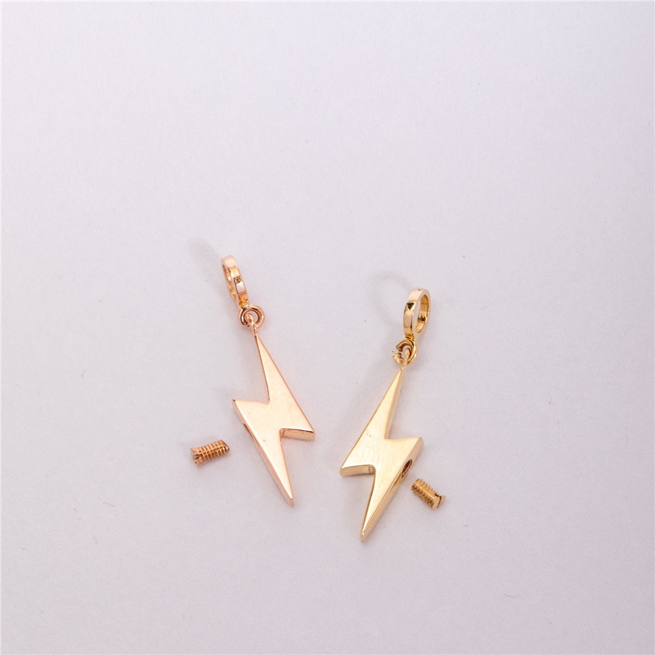Solid Gold Lightning Bolt Urn Pendant