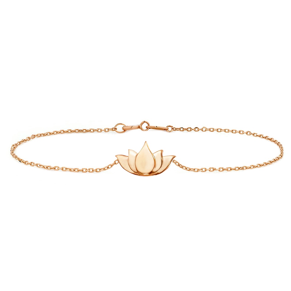 Solid Gold Lotus Bracelet