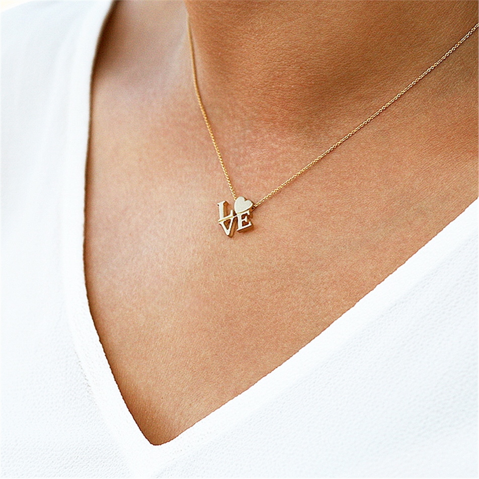 Solid Gold Love Necklace