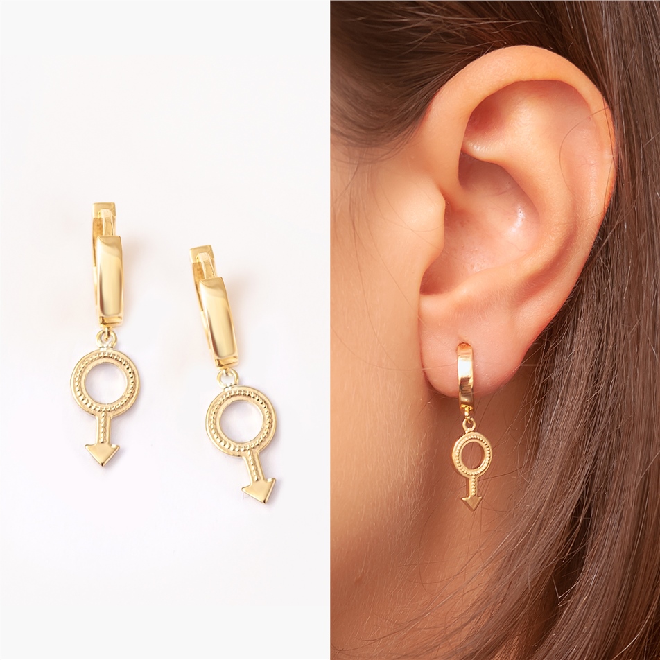 Solid Gold Hoop Earring