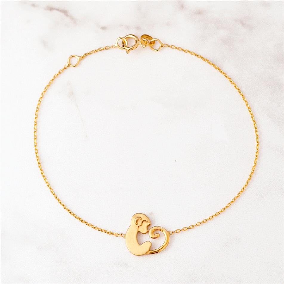 Solid Gold Monkey Bracelet