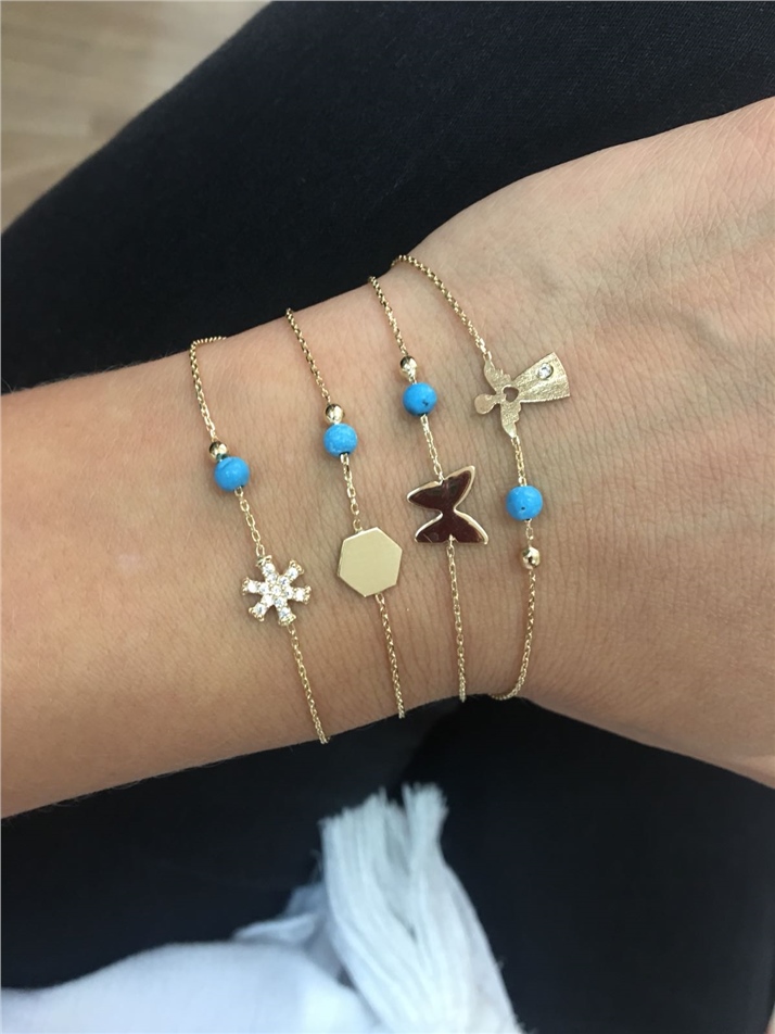 Solid Gold Angel Bracelet