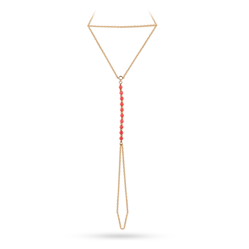 Solid Gold Ball Beaded Ring Bracelet