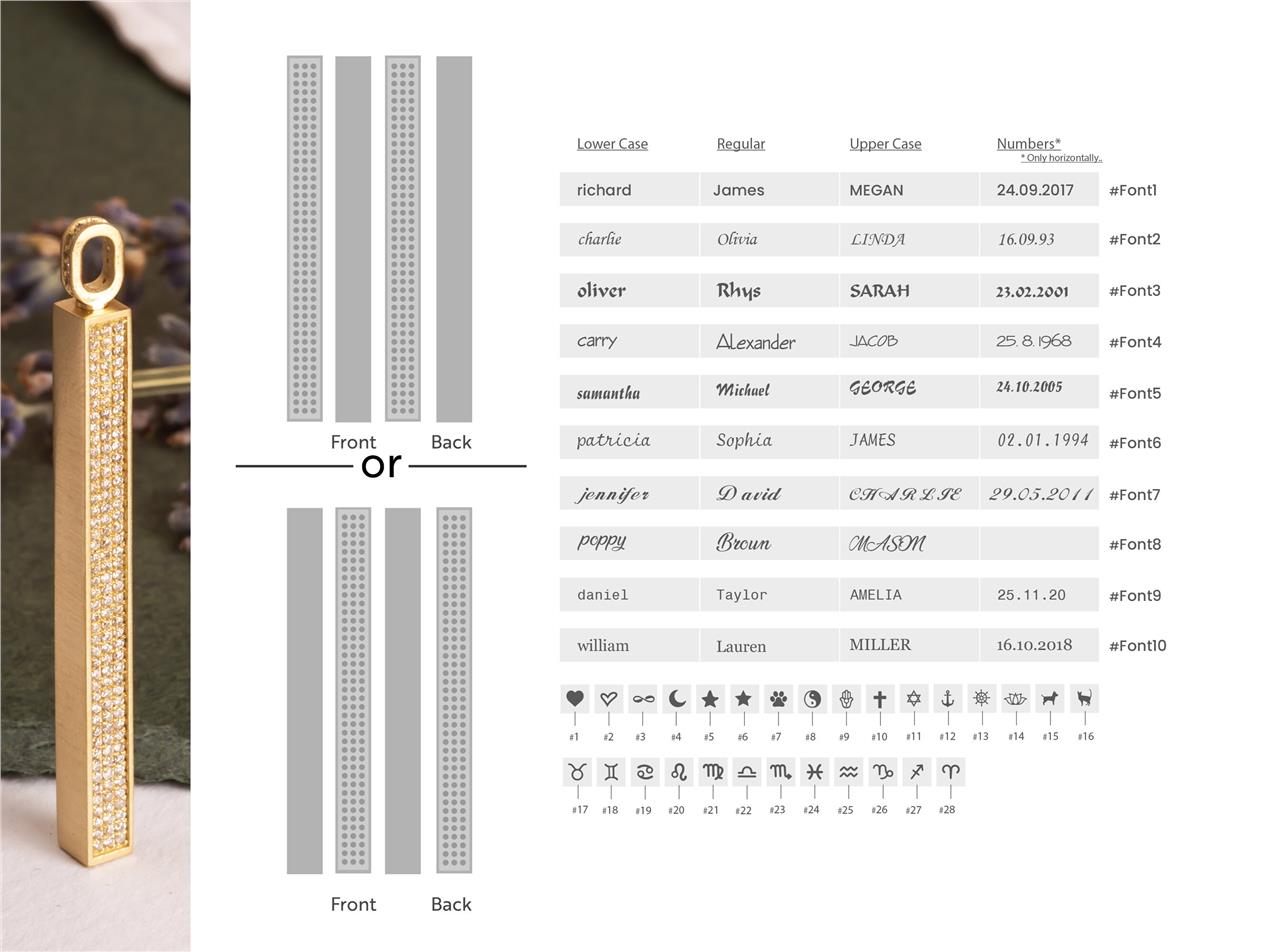 Solid Gold Pave Diamond Bar Urn Pendant